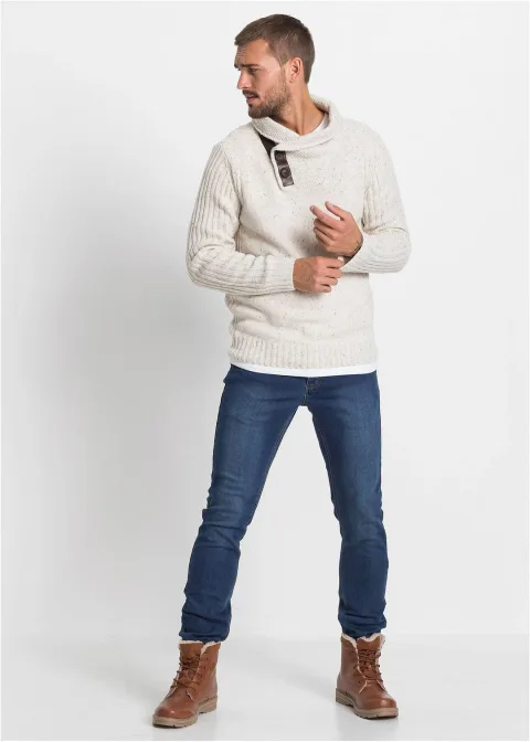 Pull en grosse maille à col châle