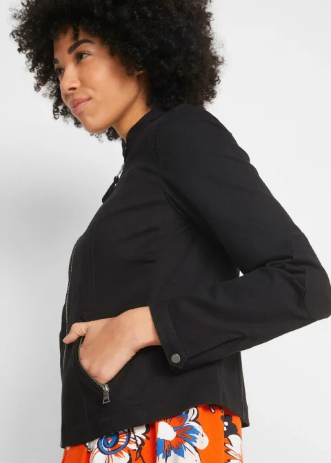 Veste en coton twill avec empiècements latéraux extensibles