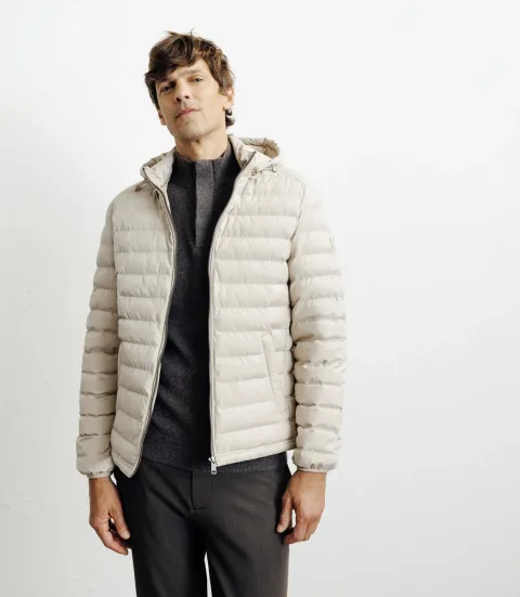 IZAC - Doudoune avec capuche amovible beige