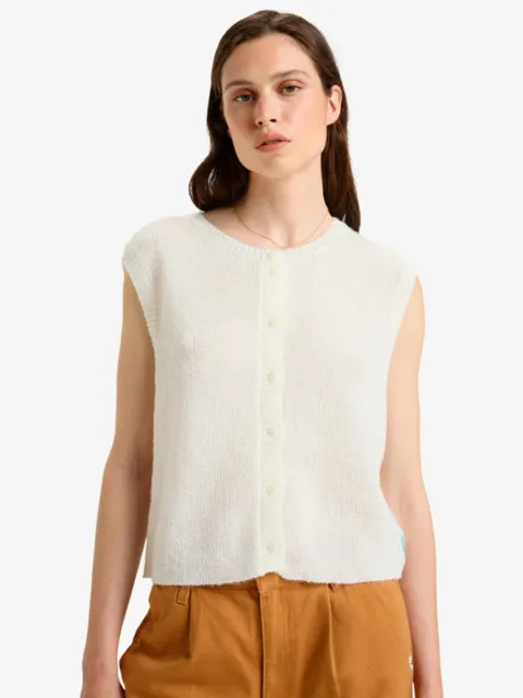 Islay - Pull sans manches pour Femme Blanc