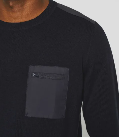 IZAC - Pull col rond marine ''Darius''