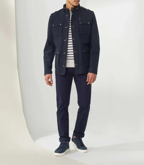 IZAC - Parka multipoche bleu marine ''Connu''