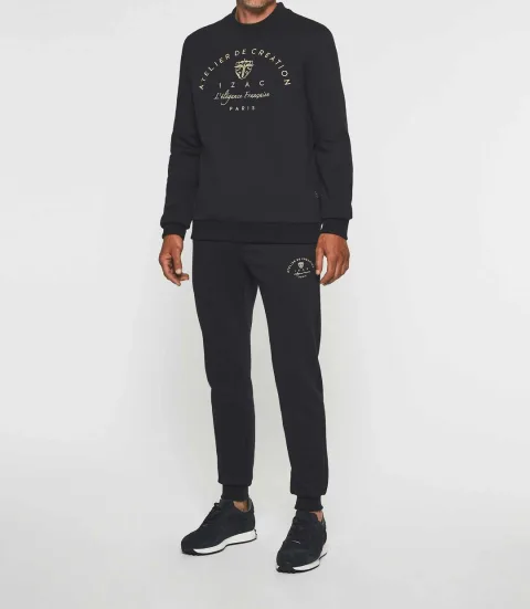 IZAC - Sweat avec logo brodé marine SWBALI