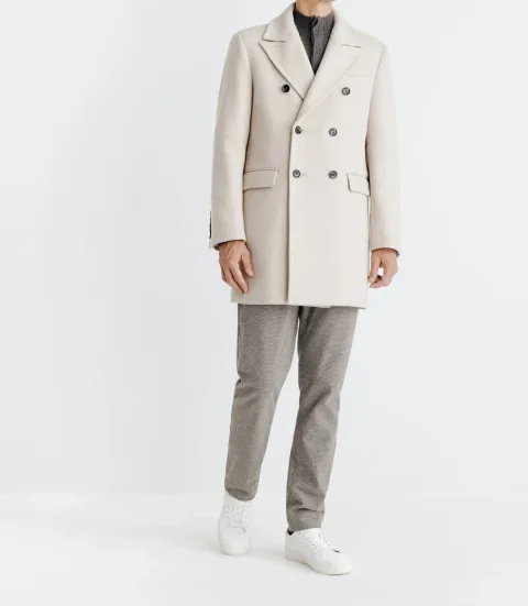 IZAC - Manteau croisé beige