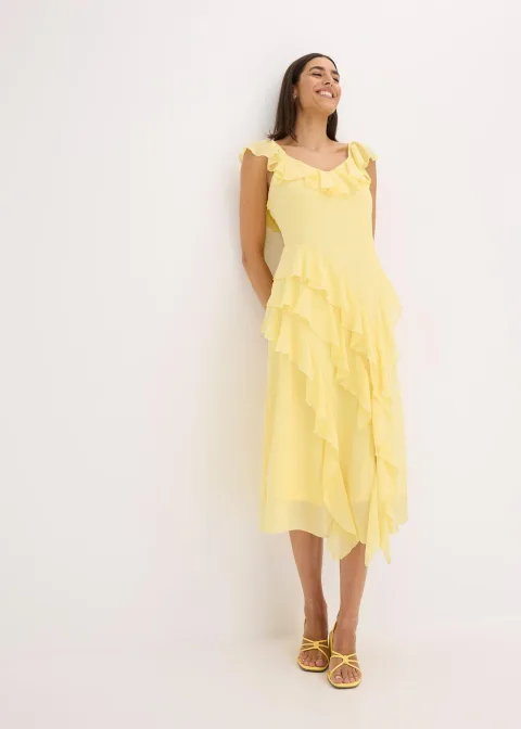 Robe en mousseline avec bretelles et volants
