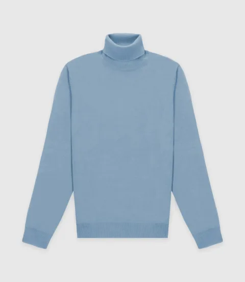 IZAC - Pull col roulé bleu ciel