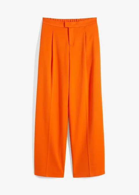 Pantalon à pinces et taille élastiquée