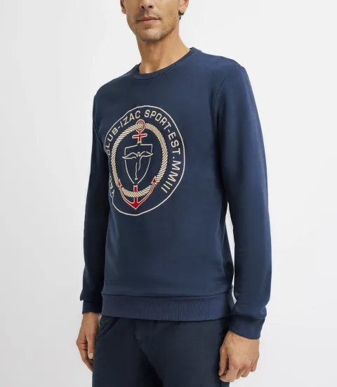 IZAC - Pull sweat avec patch marine