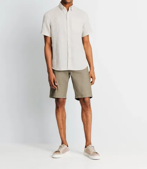 IZAC - Chemise casual en lin écrue