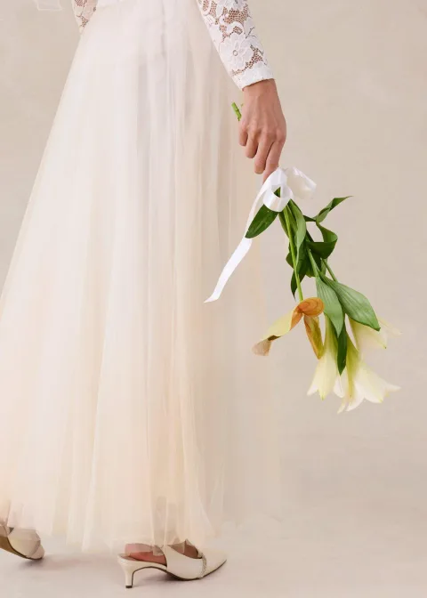 Jupe longue en tulle délicat