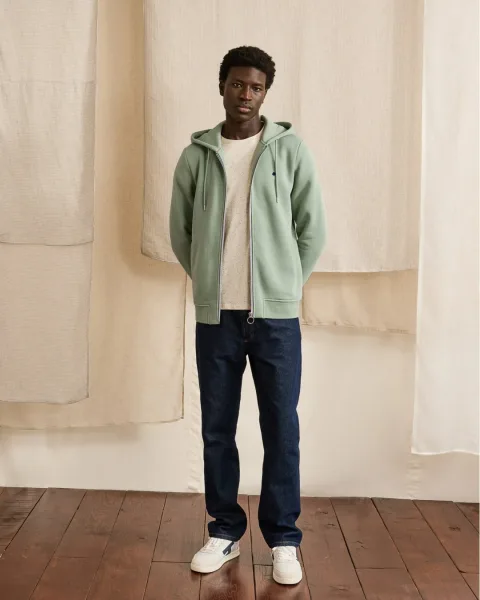 Sweat zippé vert clair - MESNIL
