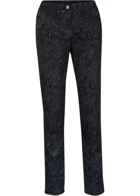 Pantalon en twill à imprimé raffiné