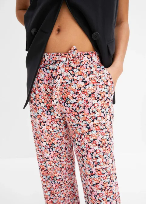Pantalon 100% viscose, taille élastiquée
