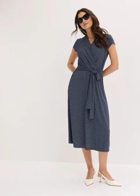 Robe midi en viscose extensible