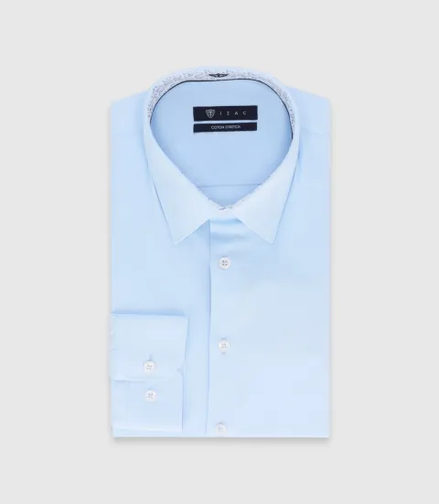 IZAC - Chemise unie fantaisie ciel MACKYOUT