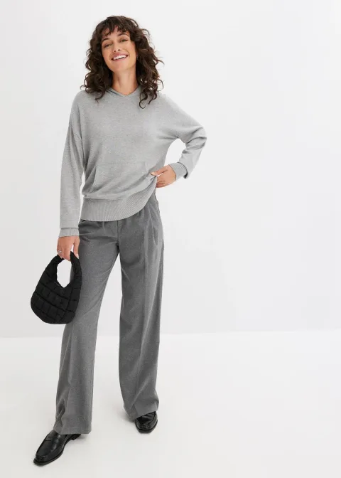 Sweat en maille à capuche et poche kangourou