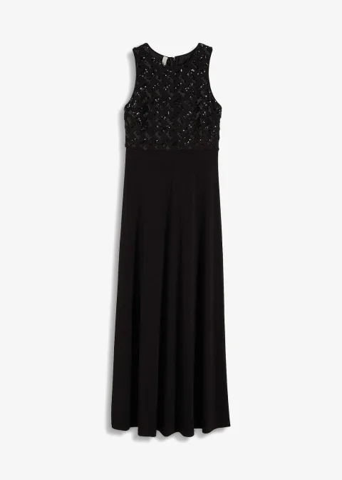 Robe longue brodée de sequins