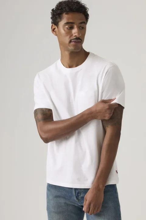 Levi's T Shirt À Poche Essential - Homme - Blanc / Bright White - 2XL