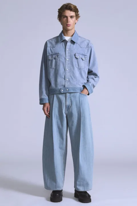 Levi's Jean Wide Leg Crop À Pinces - Homme - Délavage Clair / MOJ Al Paso - 36X30