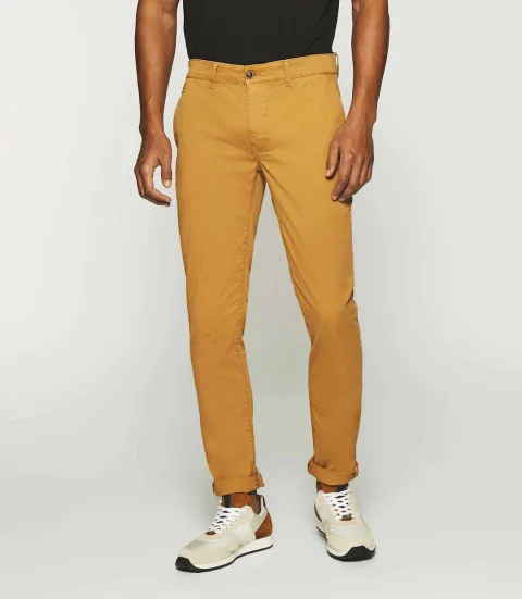 IZAC - Pantalon slack slim camel PACHELOR