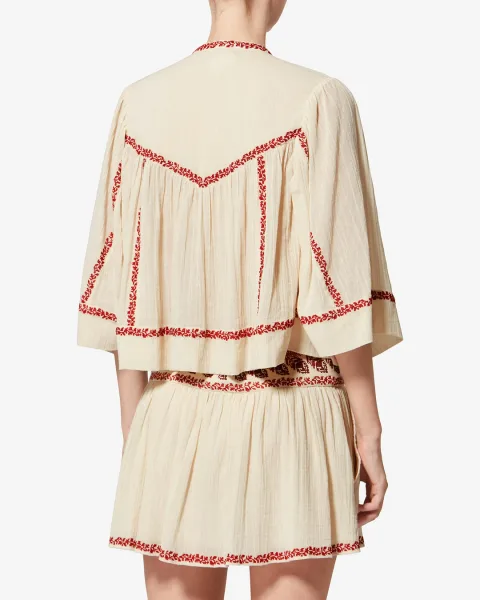 Blouse Juline - Femme - Beige-red - Taille44 - Marant Étoile - Collection Été Femme - Nouvelle Collection Capsule High Summer