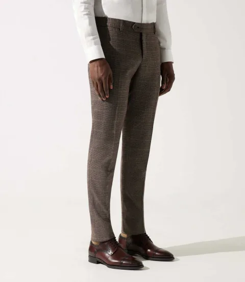 IZAC - Pantalon ville séparable esprit prince de galles bordeaux FSIENNE