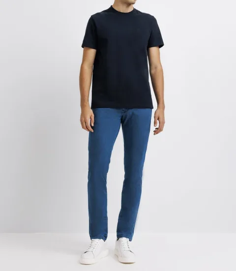 IZAC - T-shirt col rond marine
