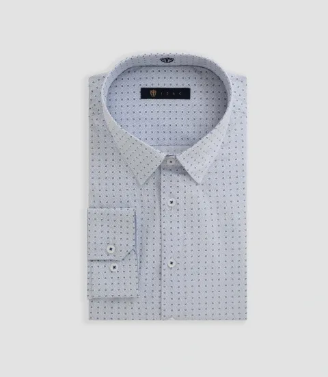 IZAC - Chemise imprimée micro motif bleu ''Brook''