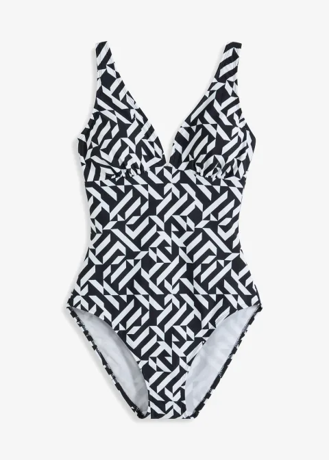 Maillot 1 pièce sculptant à col en V, maintien léger