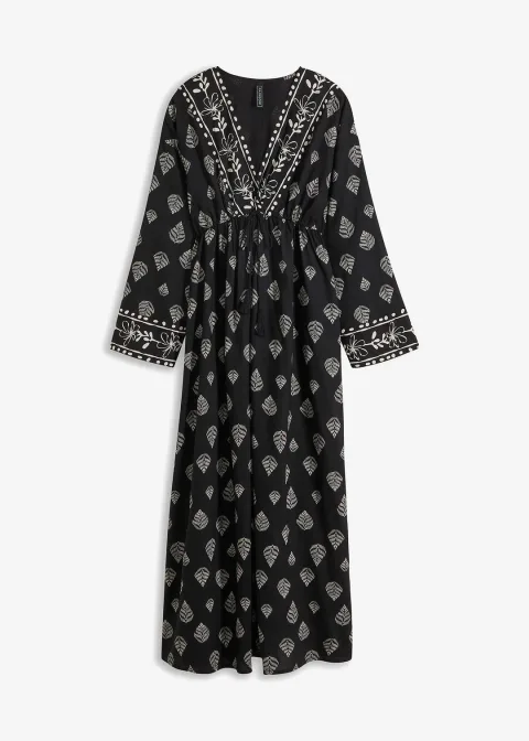 Robe longue tissée en viscose