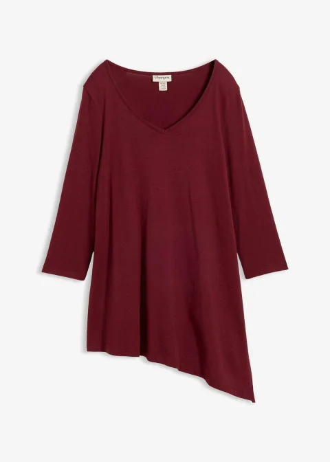 T-shirt long en coton et viscose