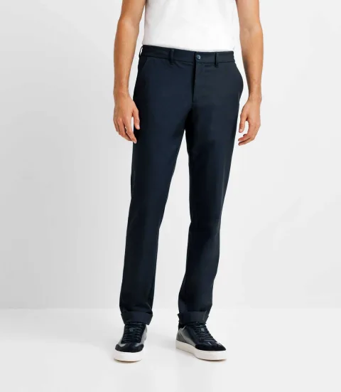 IZAC - Pantalon chino taille élastique marine