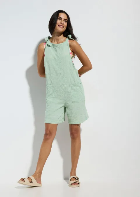 Combishort de plage en gaze de coton