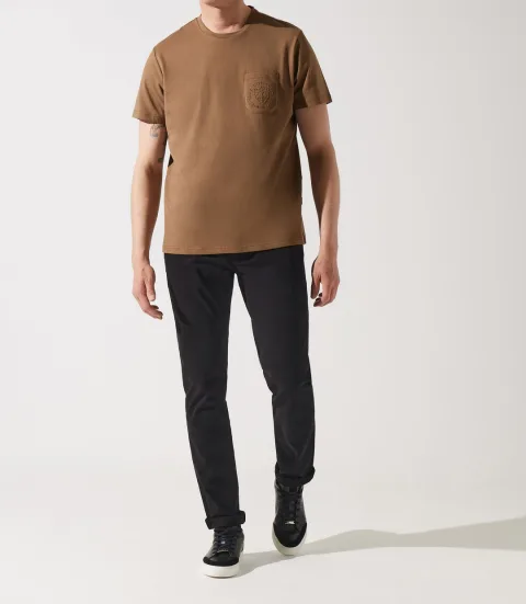 IZAC - T-shirt col rond poche logo camel foncé GABRIEL
