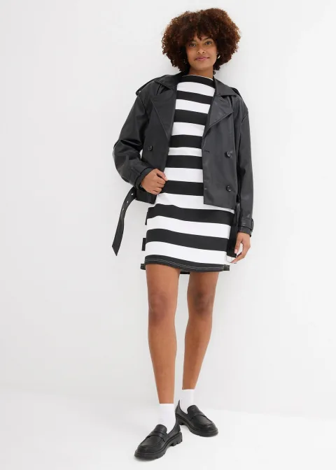 Robe en jersey à col montant