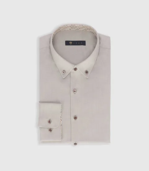 IZAC - Chemise slim beige PABLO