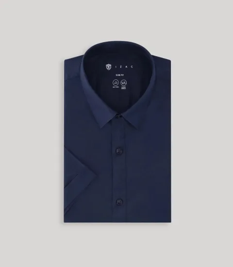 IZAC - Chemise ville unie marine