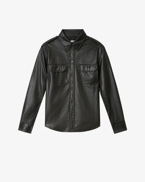 Chemise Noee Façon Cuir - Femme - Noir - Taille 44 - Marant Étoile