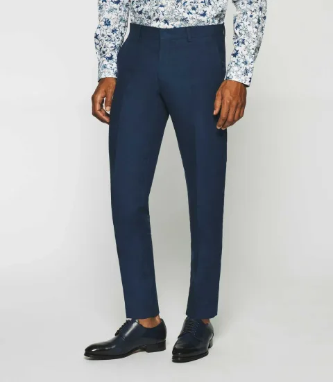 IZAC - Pantalon en lin marine