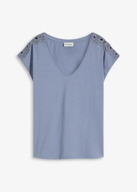 T-shirt à empiècements crochetés