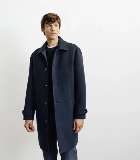 IZAC - Manteau long droit marine