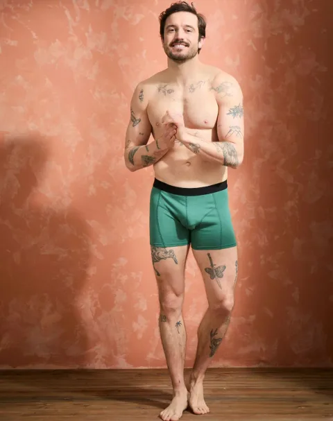 Boxer coton modal - Vert Anglais - Lemahieu