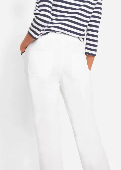 Pantalon 7/8 taille élastiquée en coton Paper Touch