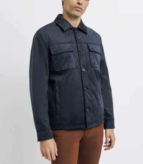 IZAC - Blouson en suédine marine