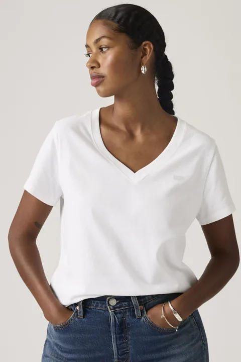 Levi's T Shirt En Coton Col V Favorite - Femme - Vert / Deep Depths - XS