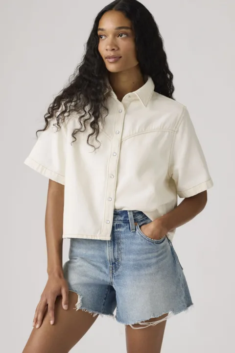 Levi's Chemise Denim Manche Courte Logan - Femme - Blanc / Truth Slip - XS
