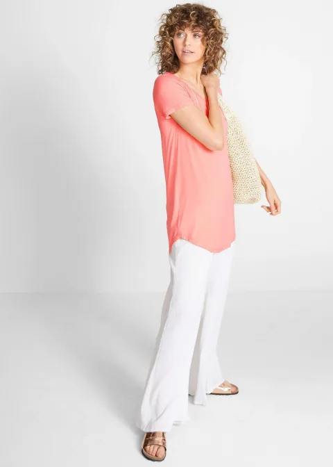 T-shirt long en viscose douce