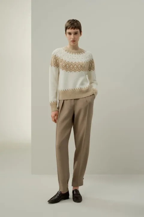 LILYSILK Pull Fair Isle En Laine Et Cachemire 70 % Laine Mérinos Et 30 % Cachemire Fair Isle L
