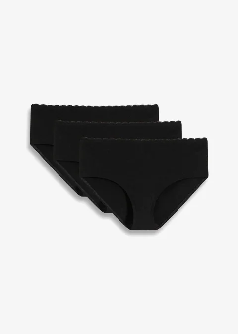 Lot de 3 culottes de grossesse en coton et dentelle