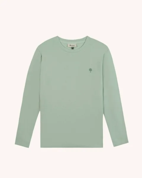 T-shirt manches longues vert clair coton - BAILLY